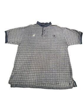 Vintage Dallas Cowboys Polo Mens XXL Gray Grid Logo Athletic NFL Pro Line Shirt